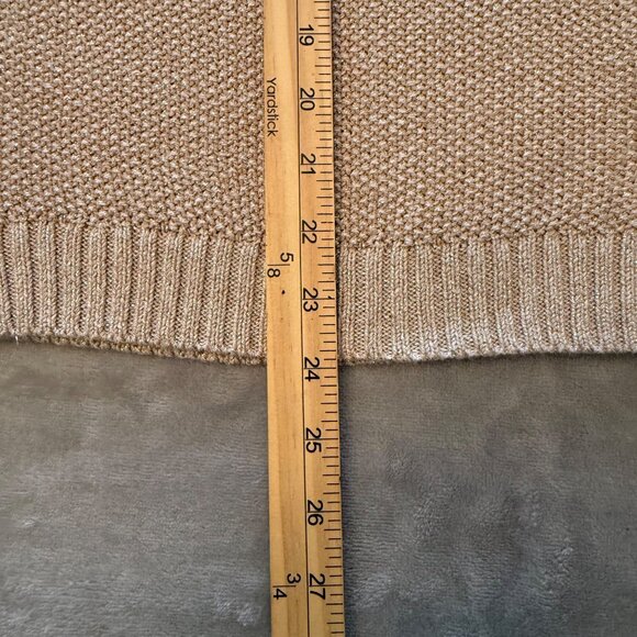 APT.9 Beige Knit Sweater Women's Size L W/ Side Zippers & Shimmer Threads - Picture 8 of 9